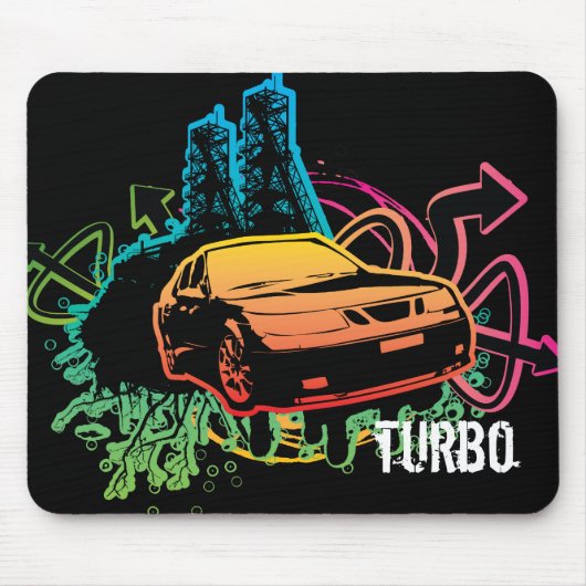 9-5-aero_cutout mousepad, turbo muismat (Voorkant)