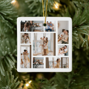 9 Aangepaste kerstversieringen voor foto's met col Keramisch Ornament