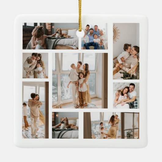 9 Aangepaste kerstversieringen voor foto's met col Keramisch Ornament (Achterkant)