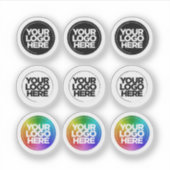9 Aangepaste Logo Kleine 0,50" - 0,75" Duidelijke Sticker (Voorkant)