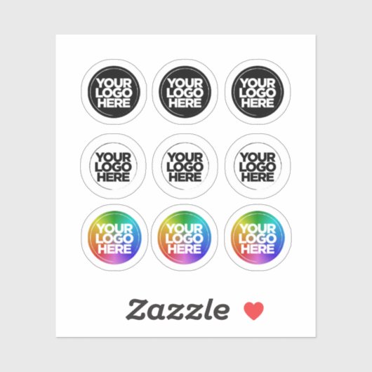 9 Aangepaste Logo Kleine 0,50" - 0,75" Duidelijke  Sticker (Vel)