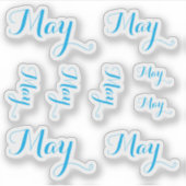9 Aangepaste naam woord, 2-3 letters Elegant Schri Sticker (Voorkant)