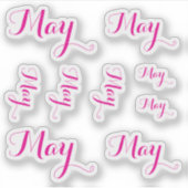 9 Aangepaste naam woord, 2-3 letters Elegant scrip Sticker (Voorkant)