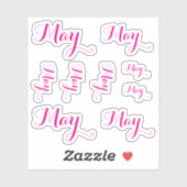 9 Aangepaste naam woord, 2-3 letters Elegant scrip Sticker (Vel)