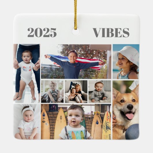 9 Afbeelding fotocollage Keramisch Ornament (Achterkant)