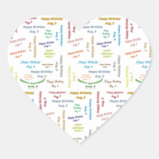 9 augustus Sticker (Voorkant)