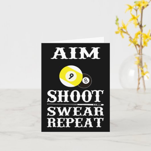 9-Ball 8-Ball Aim Shoot Swear Repeteer Billiards Kaart (Gele Bloem)