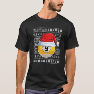 9-Ball Billiard Santa Hat-kerstfeest Funny Ball Sa T-shirt