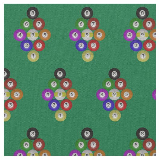 9-Ball Billiards Pool Hall Rack op groen Stof (Close Up)