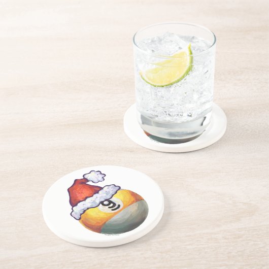 9-ball kerstrood Pet Zandsteen Onderzetter (Zijkant)