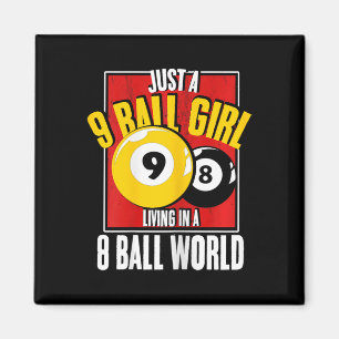 9 Ball Meisje Wonen In 8 Ball World Snooker Pool B Magneet