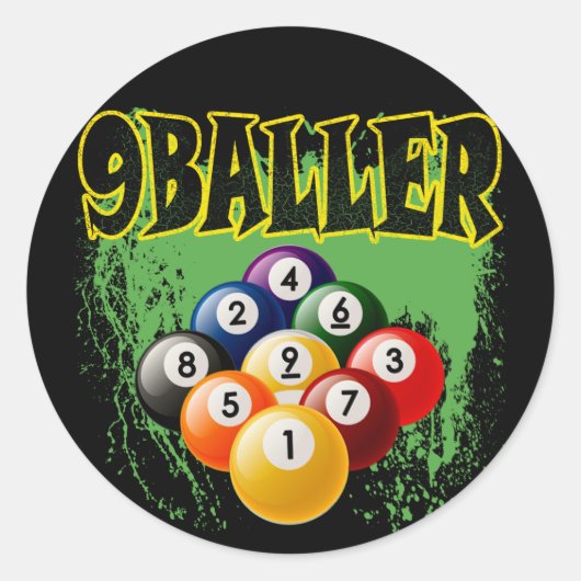 9 BALLER RONDE STICKER (Voorkant)