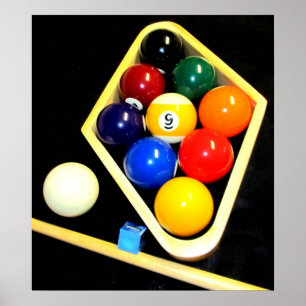 9 BALLLIARDS POOL ART POSTER