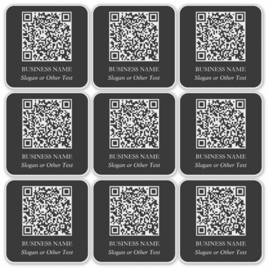 9 Bedrijfsnaam met QR-code Sticker (Voorkant)