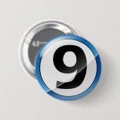 9 blauw ronde button 5,7 cm (Voorkant /achterkant)