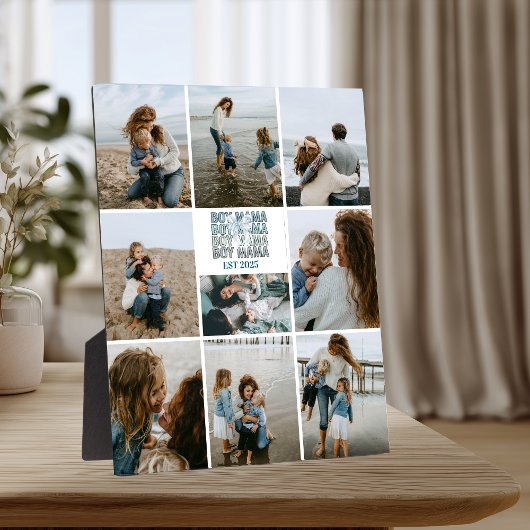 9 Boy Mama Custom Photo Collage Fotoplaat