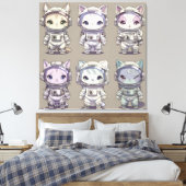 9 Chibi Astronaut Katjes Ruimtevaart Bemanning Canvas Afdruk (Insitu (Slaapkamer))