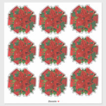 9 Crush Proof Poinsettia Gift Wrap Bows 4 Mailing