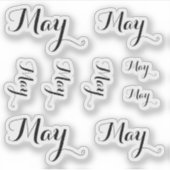 9 Custom Name Word, 2-3 letters Elegant Script Blk Sticker (Voorkant)