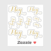 9 Custom Name Word, 2-3 letters Elegant Script Gld Sticker (Vel)