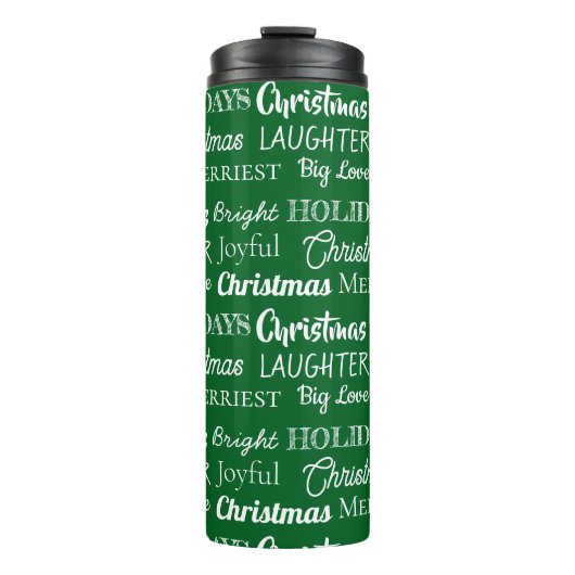 9 Custom Names Typography Christmas Thermosbeker (Voorkant)