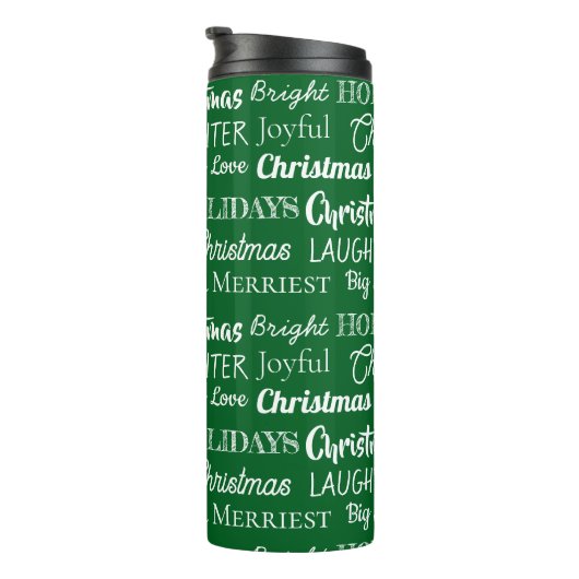 9 Custom Names Typography Christmas Thermosbeker (Geroteerd rechts)