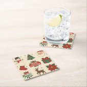 9 Cute Merry Christmas Images Kartonnen Onderzetters (Insitu)