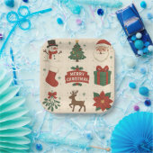 9 Cute Merry Christmas Images Papieren Bordje (Feest)