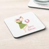 9 Dames dansen Bier Onderzetter (Linkerzijde)