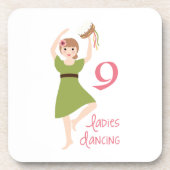 9 Dames dansen Bier Onderzetter (Voorkant)