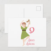 9 Dames dansen Briefkaart (Voorkant / Achterkant)