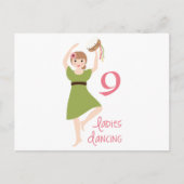 9 Dames dansen Briefkaart (Voorkant)