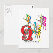 9 Dames dansen Briefkaart (Voorkant / Achterkant)