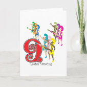 9 Dames dansen Feestdagen Kaart (Voorkant)