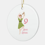 9 Dames dansen Keramisch Ornament (Links)