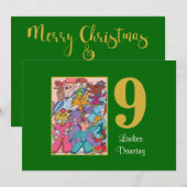 9 Dames Dansen Leuke Dieren Custom Christmas Feestdagenkaart (Voorkant / Achterkant)