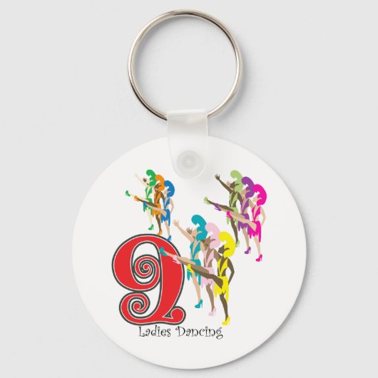 9 Dames dansen Sleutelhanger (Voorkant)
