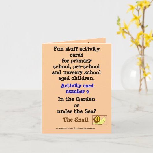 9 De slak - Voorbeeldnotitie Kaart (Gele Bloem)