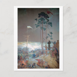 #9 De vergadering in Krizky, Mucha Briefkaart