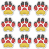 9 Duitse hondenpootafdrukken Sticker (Voorkant)