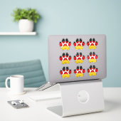9 Duitse hondenpootafdrukken Sticker (Laptop op bureau)