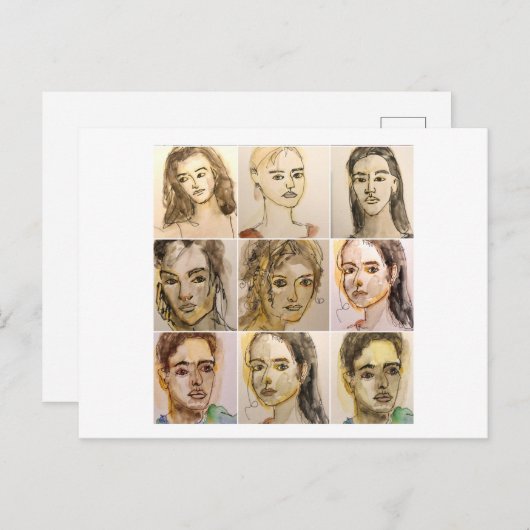 9 faces (Number 1) Briefkaart (Voorkant / Achterkant)