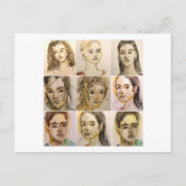  9 faces  (Number 1) Briefkaart (Voorkant)