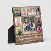 9 Familie Foto collage Citaat Rustic Brown Wood Fotoplaat (Voorkant)