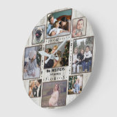 9 Familie Foto Collage Farmhouse Wood Aangepaste n Grote Klok (Hoek)