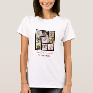 9 Familienaam Foto Collage T-shirt