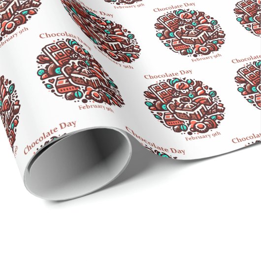 9 feb - Chocoladedag Cadeaupapier (Rol Hoek)