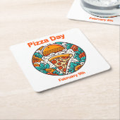 9 feb - Pizzadag Kartonnen Onderzetters (Schuin)