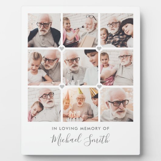 9-Foto Aangepaste Tekst Herdenking Tafelbovenplaat Fotoplaat (Voorkant)