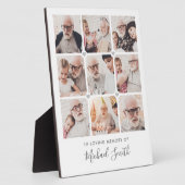 9-Foto Aangepaste Tekst Herdenking Tafelmodel Fotoplaat (Zijkant)
